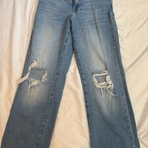 Women's Blue Distressed Jeans